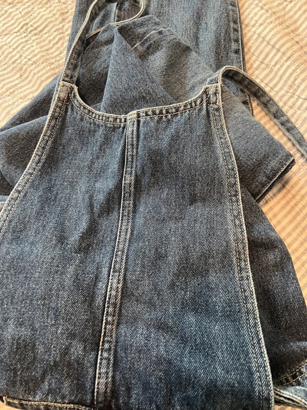 Free People Washed Blue Denim Overalls EUC - Picture 5 of 5